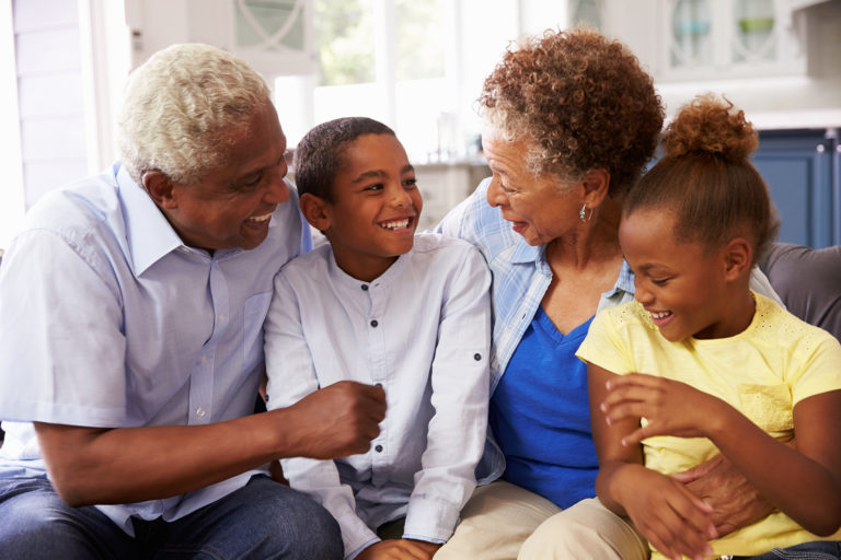 Grandparents building relationships with their grandchildren through the sharing of life stories
