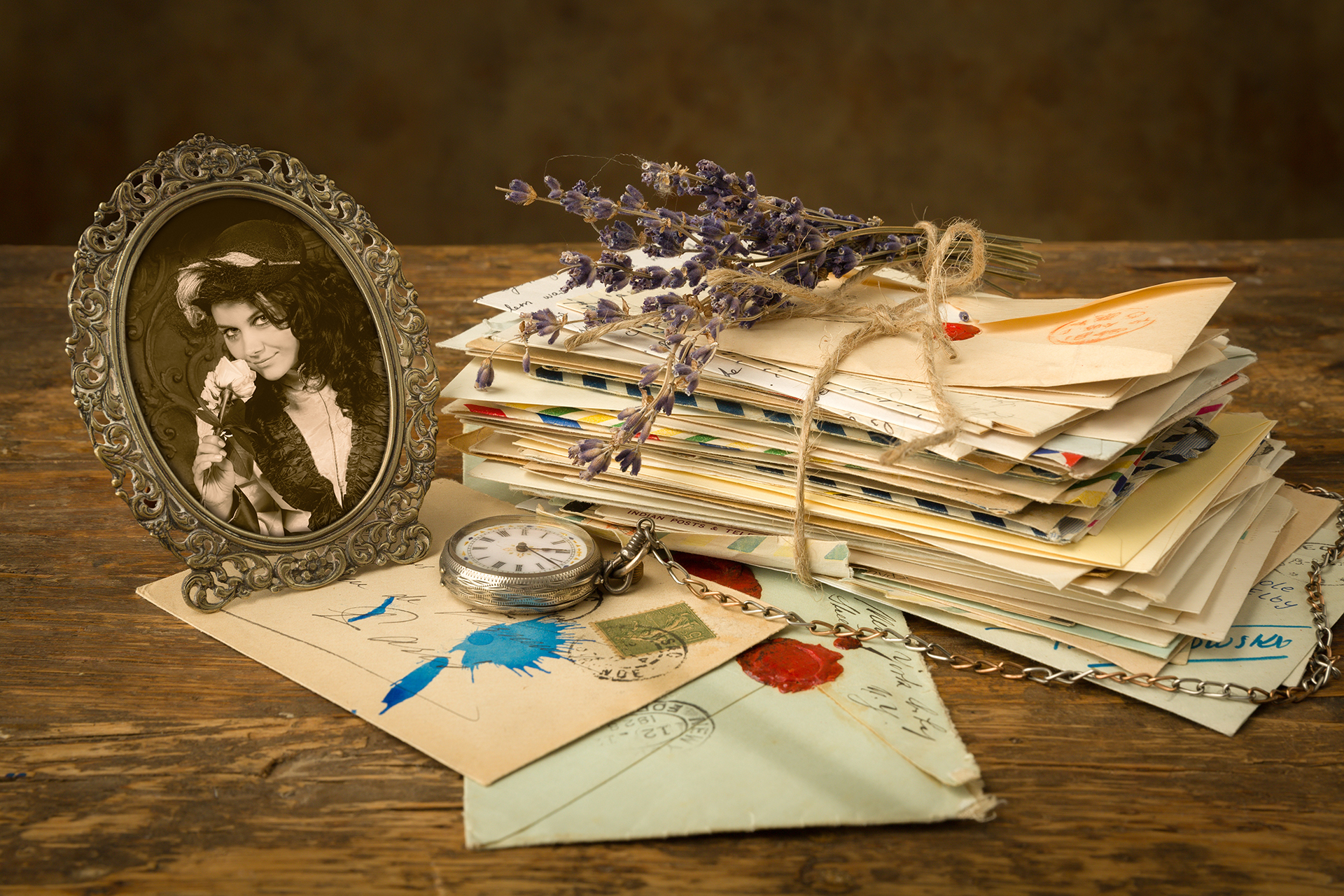 A collection of letters, old photos, and other artifacts, which together help to enrich a family history