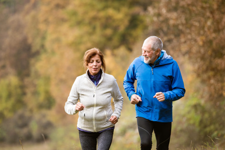 Couple exercising to help protect against memory loss